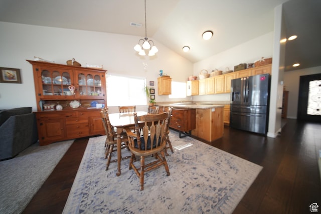 742 N Stonne Ln, Kaysville, UT 84037 - dining space with dark wood finished floors and high vaulted ceiling
