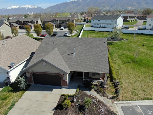 742 N Stonne Ln, Kaysville, UT 84037 - aerial perspective of suburban area with a mountain backdrop