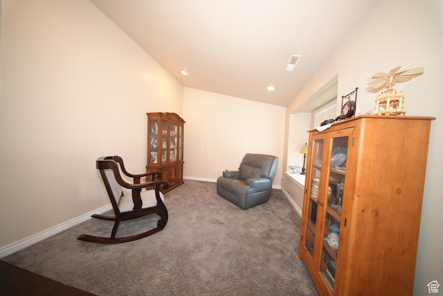 742 N Stonne Ln, Kaysville, UT 84037 - living area with recessed lighting, carpet, and lofted ceiling