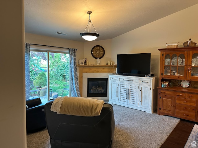 742 N Stonne Ln, Kaysville, UT 84037 - living area with a tile fireplace and wood finished floors