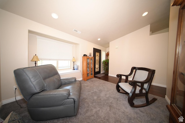 742 N Stonne Ln, Kaysville, UT 84037 - sitting room with dark carpet and recessed lighting