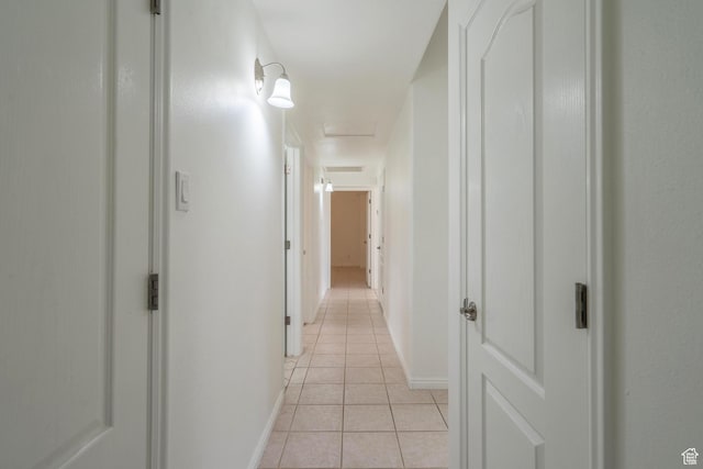2163 W 127 S, Hurricane, UT 84737 - hall with light tile patterned flooring, baseboards, and attic access