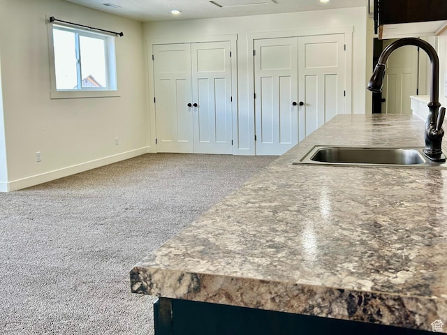 640 S 100 E, Mantua, UT 84324 - interior space featuring baseboards, carpet, and a sink