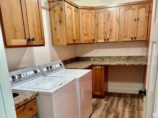 640 S 100 E, Mantua, UT 84324 - washroom featuring cabinet space, wood finished floors, and separate washer and dryer