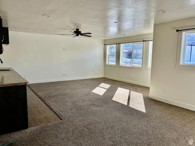 640 S 100 E, Mantua, UT 84324 - unfurnished living room featuring a wealth of natural light, carpet floors, and ceiling fan