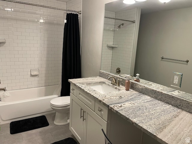 880 N Rocky Mountain Way, Elk Ridge, UT 84651 - bathroom with vanity, toilet, shower / bath combo, and tile patterned flooring