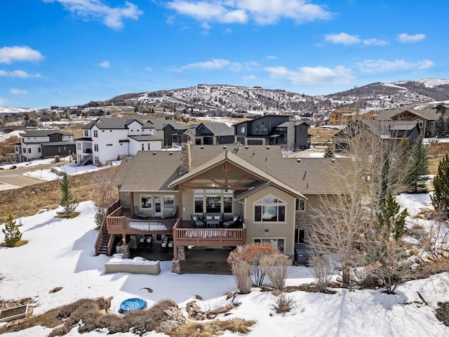 946 S Meadow Lark Ln E, Huntsville, UT 84317 - snowy aerial view featuring a residential view and a mountain view