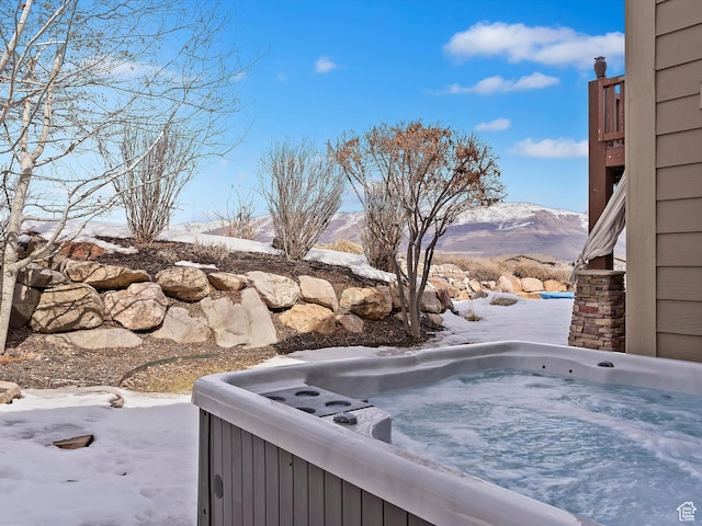 946 S Meadow Lark Ln E, Huntsville, UT 84317 - exterior space with a mountain view and a hot tub