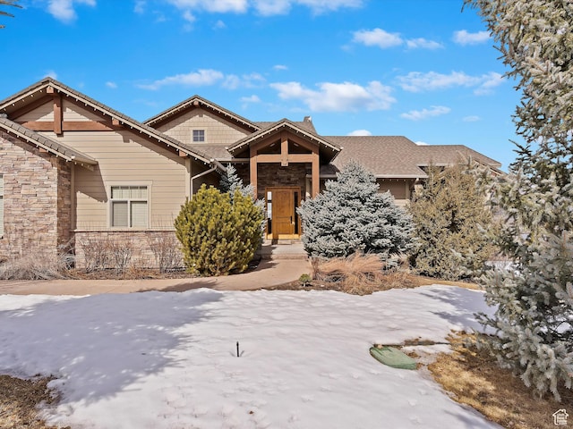 946 S Meadow Lark Ln E, Huntsville, UT 84317 - view of front facade featuring stone siding
