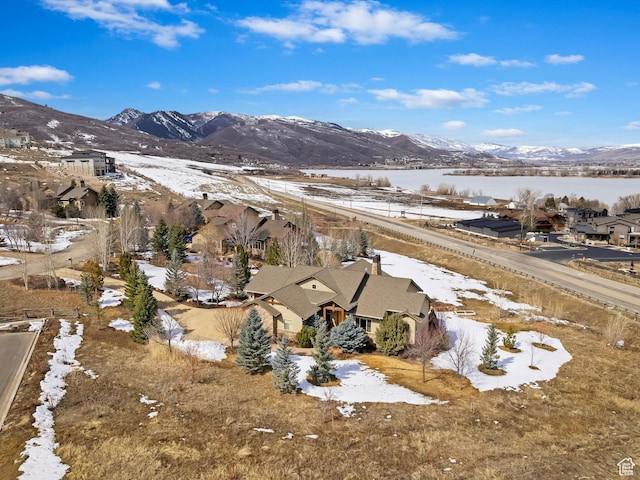 946 S Meadow Lark Ln E, Huntsville, UT 84317 - aerial view with a residential view and a water and mountain view
