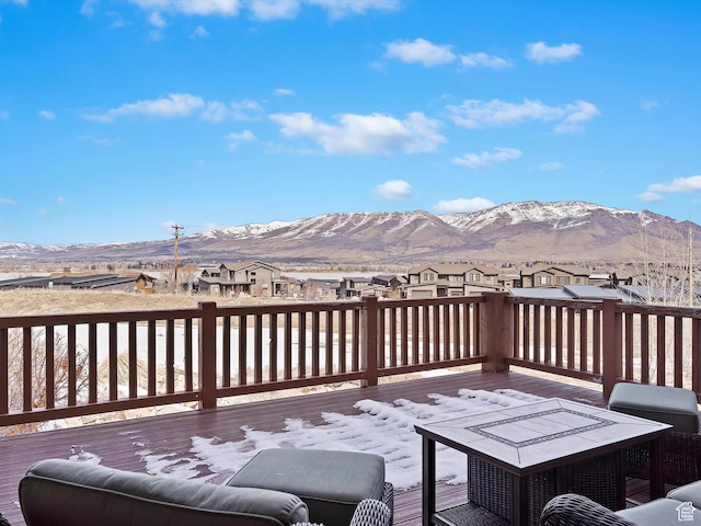 946 S Meadow Lark Ln E, Huntsville, UT 84317 - wooden terrace with a mountain view and a residential view