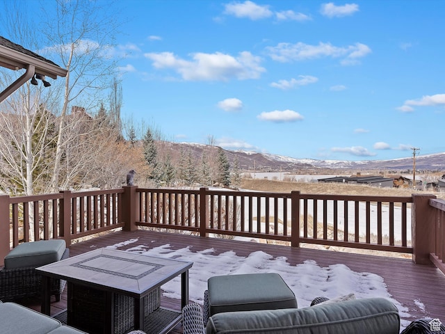 946 S Meadow Lark Ln E, Huntsville, UT 84317 - wooden deck with a grill and a mountain view