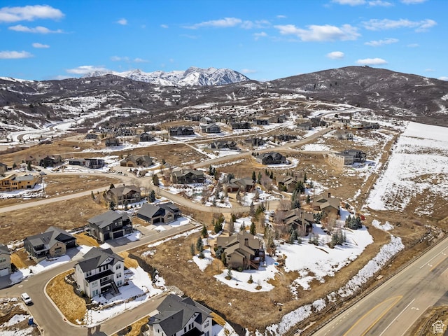 946 S Meadow Lark Ln E, Huntsville, UT 84317 - snowy aerial view with a residential view and a mountain view