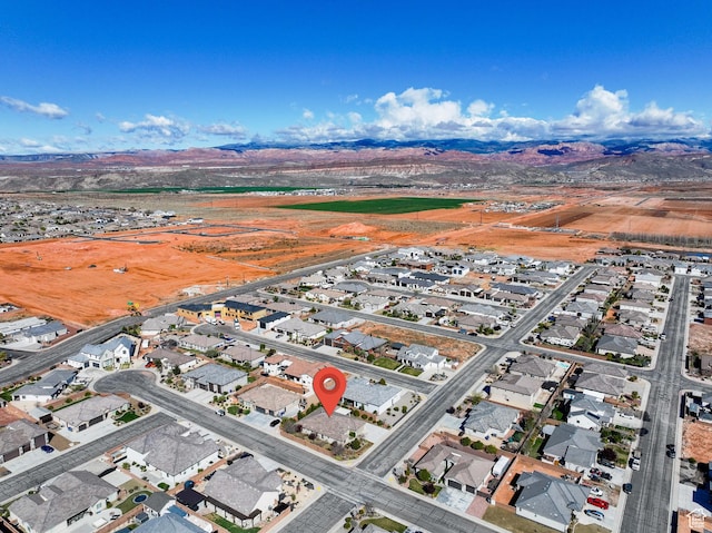 drone / aerial view with a residential view