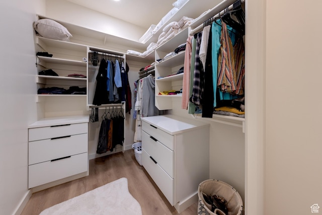 spacious closet with light wood-style floors