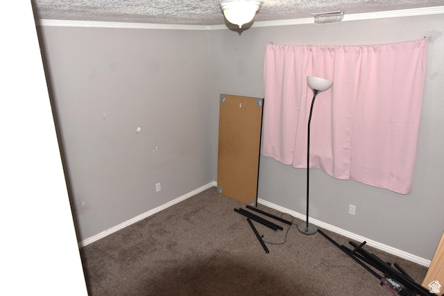 8196 N Cedar Springs Rd Unit 1, Eagle Mountain, UT 84005 - unfurnished bedroom featuring a textured ceiling, carpet, baseboards, and crown molding