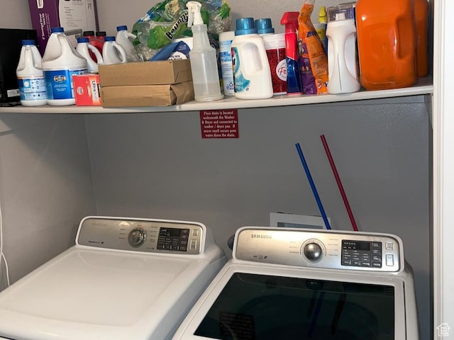 8196 N Cedar Springs Rd Unit 1, Eagle Mountain, UT 84005 - clothes washing area with washing machine and clothes dryer