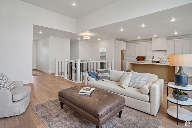 2878 W 2850 S, West Haven, UT 84401 - living area with recessed lighting, light wood-type flooring, and baseboards