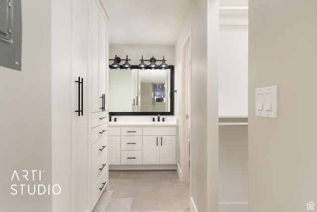 bathroom featuring vanity and tile patterned floors