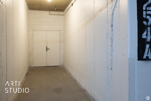 interior space with concrete floors