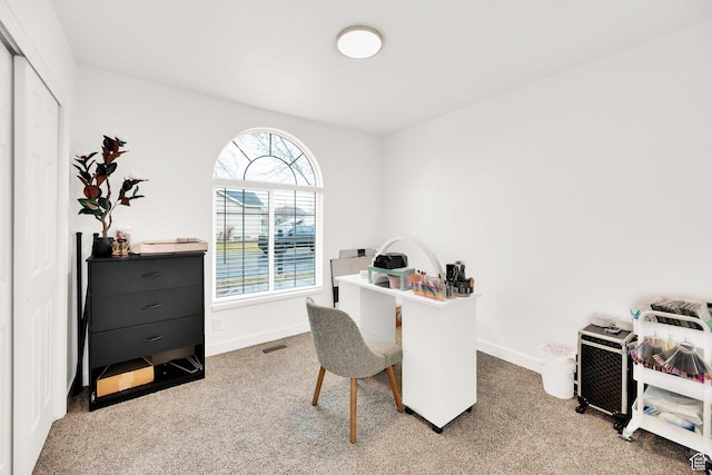 7898 N Tinamous Rd, Eagle Mountain, UT 84005 - office area featuring visible vents, carpet floors, and baseboards