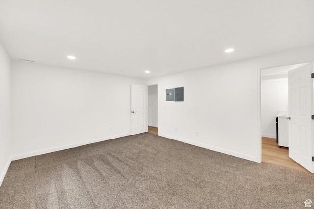 7898 N Tinamous Rd, Eagle Mountain, UT 84005 - empty room with recessed lighting, baseboards, and carpet floors
