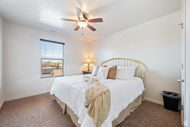 265 E Kimball Ct, Washington, UT 84780 - bedroom with visible vents, a textured ceiling, baseboards, and carpet floors