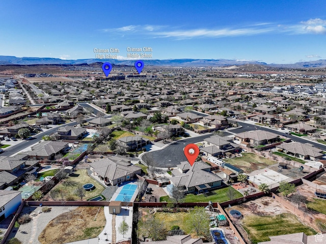 265 E Kimball Ct, Washington, UT 84780 - birds eye view of property with a residential view and a mountain view