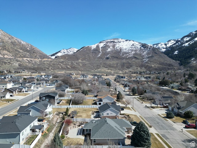 view of mountain feature with a residential view
