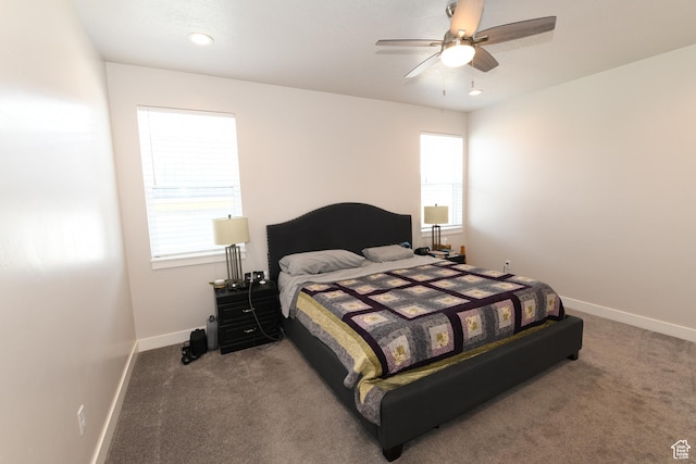 306 W 450 S, Ephraim, UT 84627 - carpeted bedroom with multiple windows and ceiling fan
