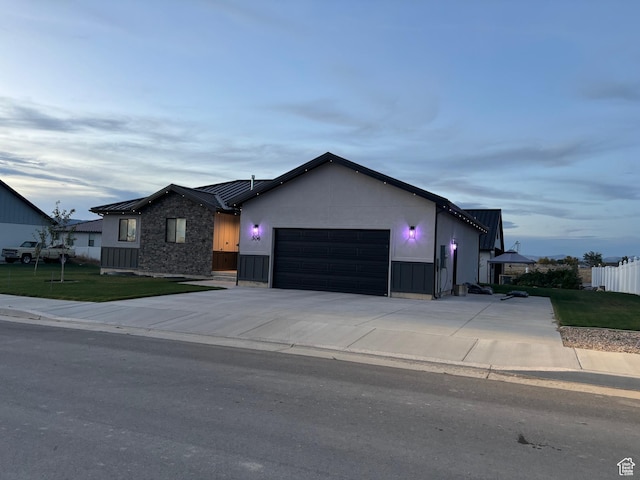 306 W 450 S, Ephraim, UT 84627 - view of front of property featuring a standing seam roof, an attached garage, a metal roof, and concrete driveway