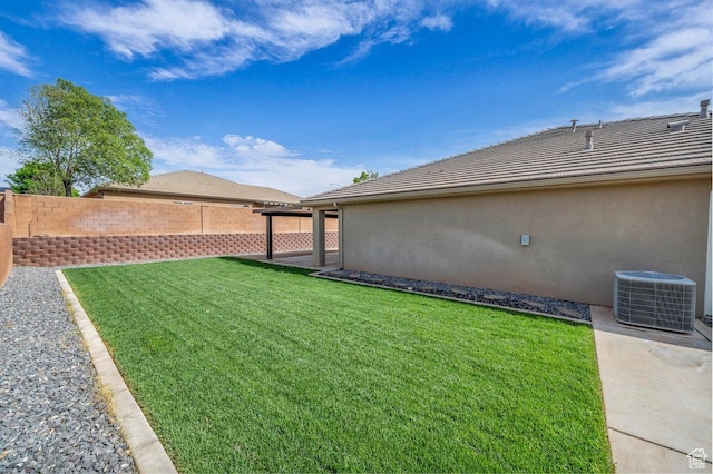 3231 S 300 W, Washington, UT 84780 - view of yard featuring a patio, central AC, and a fenced backyard