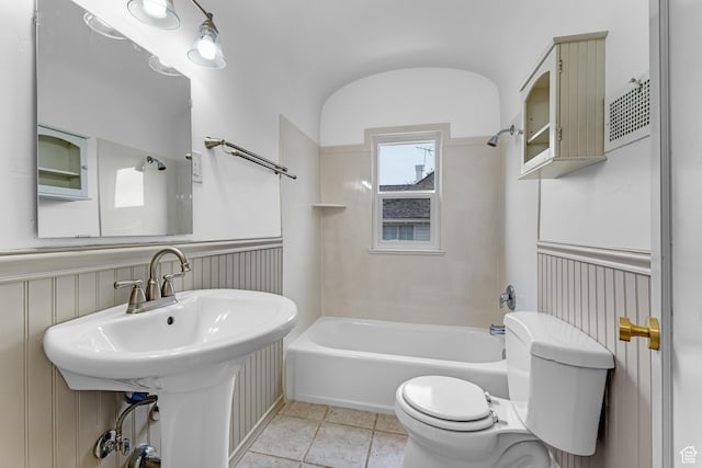 130 E 200 S, Provo, UT 84606 - full bath featuring a sink, toilet, shower / washtub combination, and tile patterned flooring