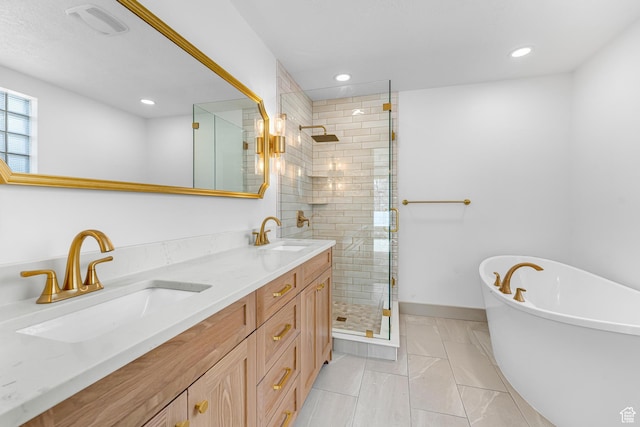 130 E 200 S, Provo, UT 84606 - full bath with a sink, baseboards, a freestanding bath, and a stall shower