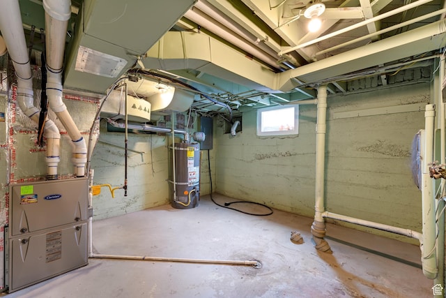 130 E 200 S, Provo, UT 84606 - basement featuring heating unit and secured water heater