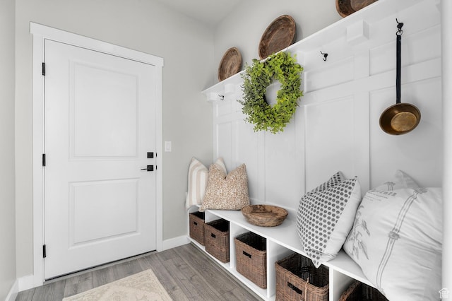134 E Marciano Way, Grantsville, UT 84029 - mudroom featuring baseboards and wood finished floors
