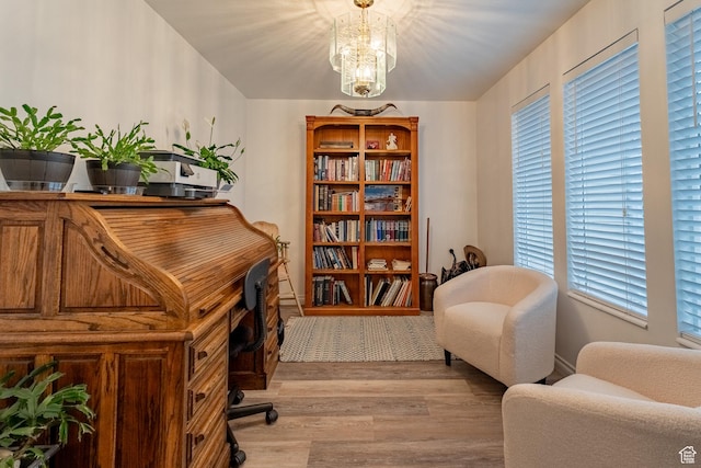 2602 W 1800 S, West Haven, UT 84401 - office area with a wealth of natural light, light wood finished floors, and a notable chandelier