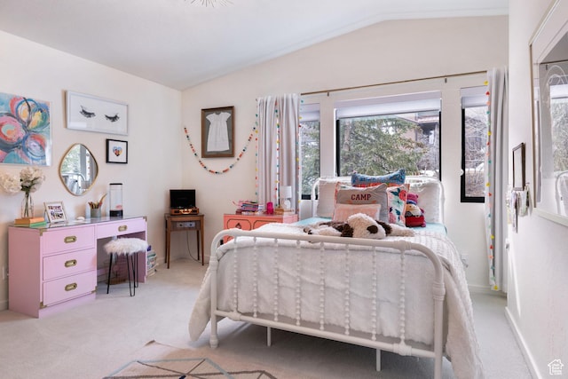 4673 Nelson Ct, Park City, UT 84098 - bedroom with vaulted ceiling and light carpet