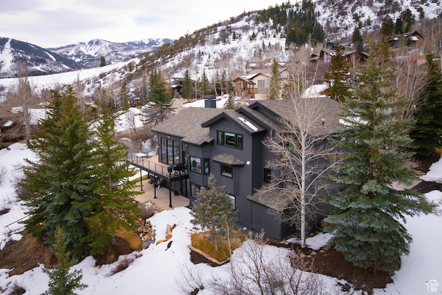 4673 Nelson Ct, Park City, UT 84098 - snowy aerial view featuring a mountain view