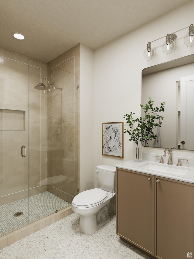387 S 7900th St E Unit 13, Huntsville, UT 84317 - bathroom with vanity, a shower stall, and recessed lighting