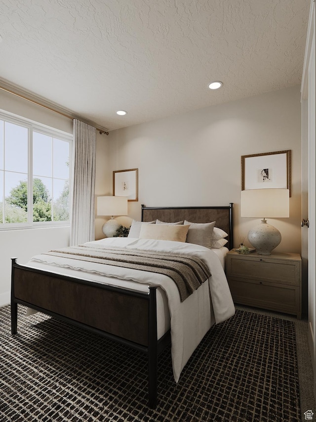 387 S 7900th St E Unit 13, Huntsville, UT 84317 - carpeted bedroom with a textured ceiling and recessed lighting