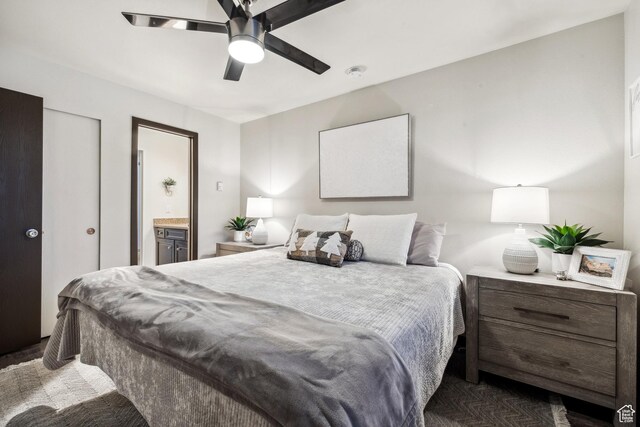 2025 Canyons Resort Dr Unit R8, Park City, UT 84060 - bedroom with ensuite bathroom and a ceiling fan