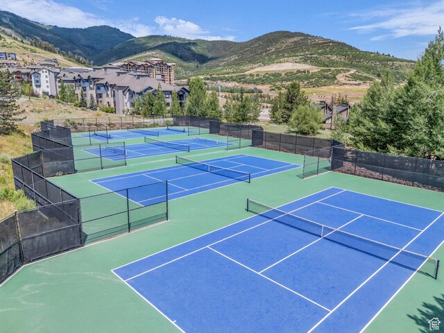 2025 Canyons Resort Dr Unit R8, Park City, UT 84060 - view of tennis court with a mountain view