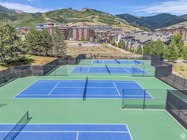 2025 Canyons Resort Dr Unit R8, Park City, UT 84060 - view of tennis court featuring a mountain view and community basketball court