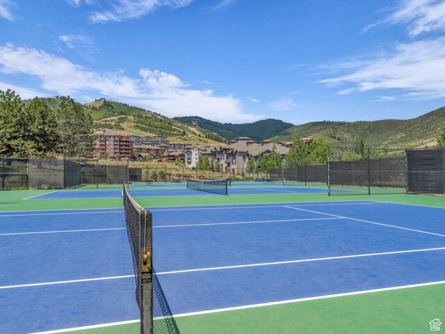 2025 Canyons Resort Dr Unit R8, Park City, UT 84060 - view of tennis court with a mountain view and community basketball court