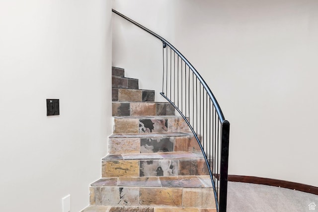 2336 W Entrada Trl Unit 44, St George, UT 84770 - staircase with baseboards and carpet