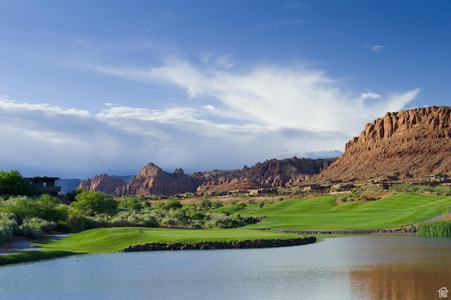 2336 W Entrada Trl Unit 44, St George, UT 84770 - water view with a local golf course and a mountainous background