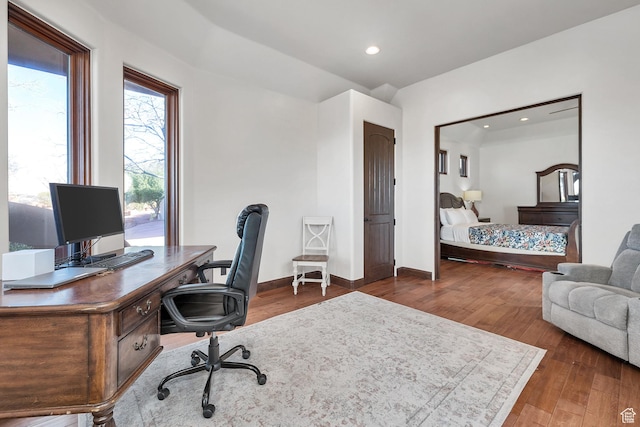 2336 W Entrada Trl Unit 44, St George, UT 84770 - office with wood finished floors, recessed lighting, and baseboards