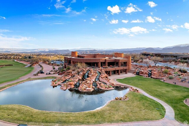 2336 W Entrada Trl Unit 44, St George, UT 84770 - drone / aerial view of a water and mountain view