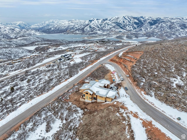 2127 E Peak Dr, Hideout, UT 84036 - snowy aerial view with a mountain view
